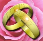Interlocked Wedding Rings Stock Photo
