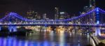 Story Bridge On New Years Eve 2016 In Brisbane Stock Photo