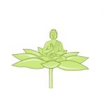 Buddha Sitting On Lotus Flower Drawing Stock Photo