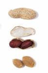 Peanuts On A White Background Stock Photo