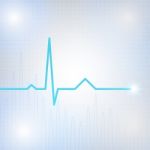 Healthcare  Medical Background With Heart Cardiogram Stock Photo