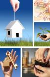 Invest In Real Estate. Business Collage Stock Photo