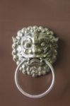 Traditional Chinese Door Handle And Knocker Stock Photo
