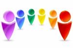 Multicolored Human Icons Stock Photo