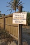 Forbidden To Swim Sign Stock Photo