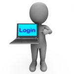 Login Character Computer Shows Website Sign In Security Stock Photo