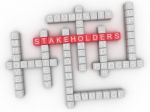 3d Image Stakeholders Word Cloud Concept Stock Photo