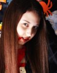 Girl In Vampire Costume Stock Photo
