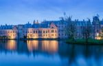 Twilight At Binnenhof Palace, Place Of Parliament In The Hague Stock Photo