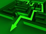 Exit Maze Showing Puzzle Way Out Stock Photo