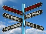 Computer Security Signpost Stock Photo