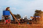 Rig In Rural Areas Stock Photo