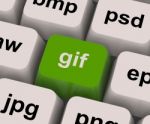 Gif Key Shows Image Format Stock Photo