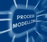 Process Modelling Diagram Displays Representing Business Process Stock Photo