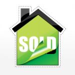 Tag Of Sold In Shape Of House Stock Photo
