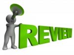 Review Character Shows Assessing Evaluating Evaluate And Reviews Stock Photo
