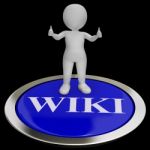 Wiki Button Shows Online Information Or Encyclopedia Stock Photo