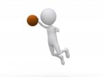 3D Playing Basketball Stock Photo