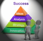 Success Pyramid Shows Accomplishment Progress And Successful Stock Photo