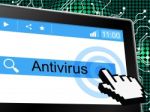 Online Antivirus Indicates World Wide Web And Firewall Stock Photo