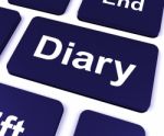 Diary Key Shows Online Planner Or Schedule Stock Photo