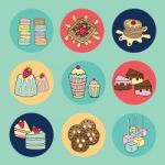 Bakery Doodle Menu Icons In Circle Stock Photo