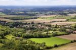 Scenic View Of Sussex From The South Downs Stock Photo