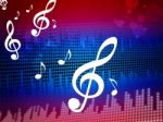 Treble Clef Background Shows Digital Audio Notes
 Stock Photo