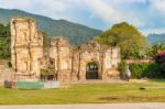 The Ruins Of The Church In The Candelaria Section Of Antigua, Gu Stock Photo