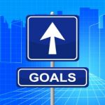 Goals Sign Represents Targeting Mission And Signboard Stock Photo