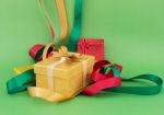 Gift Box Decoration For Seasonal Holidays Concept Background Stock Photo