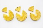Slices Of Pineapple Isolated On White Background Stock Photo