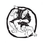Samurai Jiu Jitsu Judo Fighting Drawing Stock Photo