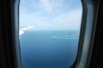 View On Maldives Islands From Airplane Stock Photo