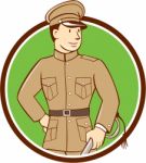 World War One British Officer Circle Cartoon Stock Photo