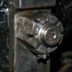 Steel Nut On An Old Steam Train Stock Photo