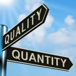 Quality Or Quantity Directions Stock Photo