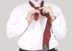 Wearing Necktie Stock Photo