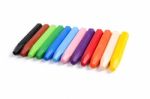 Colored Wax Crayons On Isolated Background Stock Photo