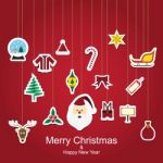 Christmas Sticker Icon Hanging Design  Illustration Stock Photo