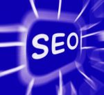 Seo Diagram Displays Optimized For Search Engines Stock Photo