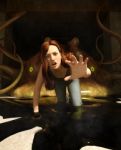 3d Fantasy Illustration,woman Being Attack By A Monster Creature Stock Photo