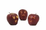 Love Triangle Of An Apple Broken Heart From Two Apples Love Each Other Stock Photo