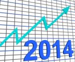 Twenty Fourteen Graph Chart Shows Increase In 2014 Stock Photo