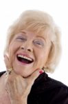 Old Woman Laughing Stock Photo