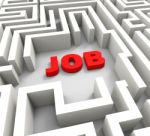 Job In Maze Showing Finding Jobs Stock Photo