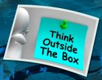 Think Outside The Box Photo Means Different Unconventional Think Stock Photo