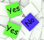 Yes No Post-it Notes Show Accept Or Decline Stock Photo