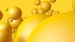 3d Rendering Spheres Abstract Background Glossy Yellow Bubbles B Stock Photo