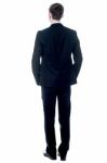 Back View Of A Young Businessman Standing Stock Photo